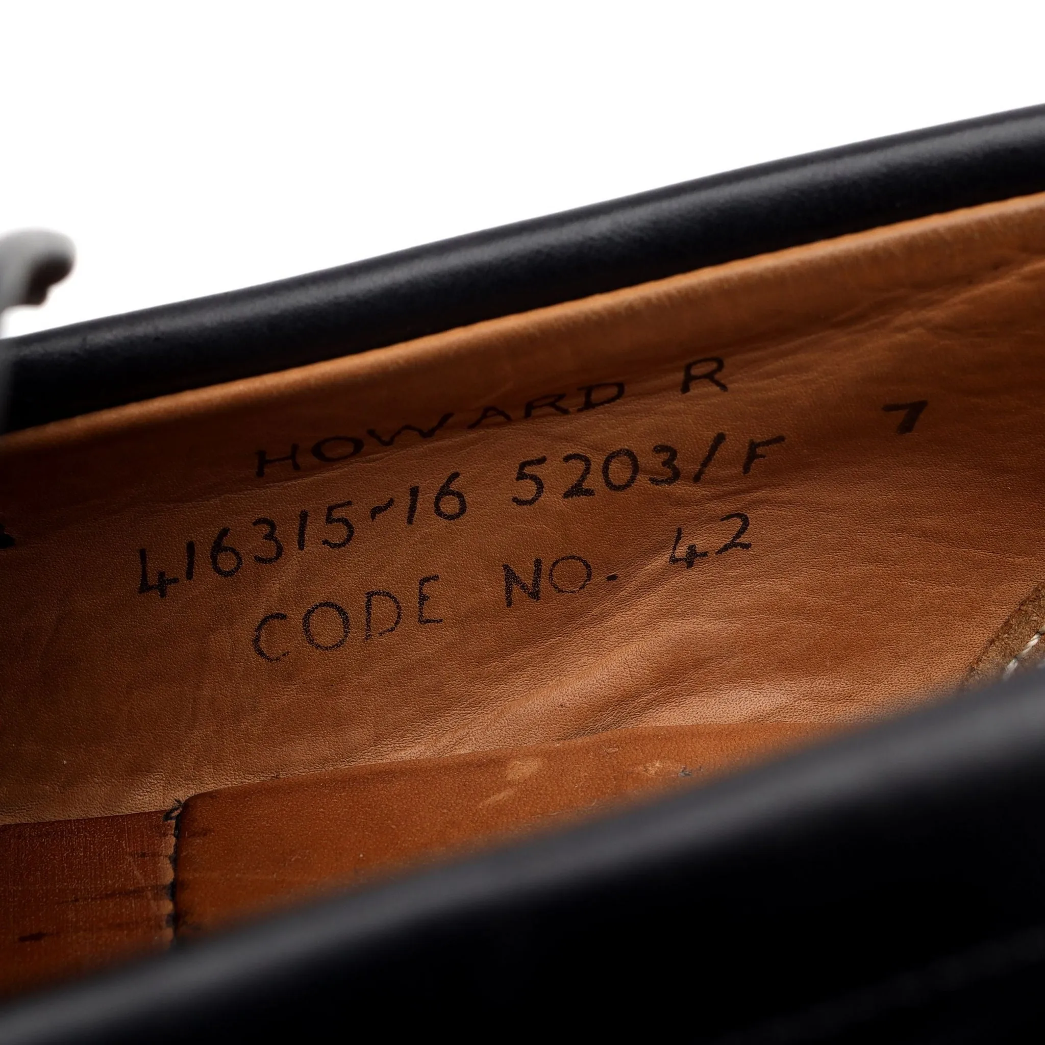 'Howard' Black Leather Loafers UK 7 F