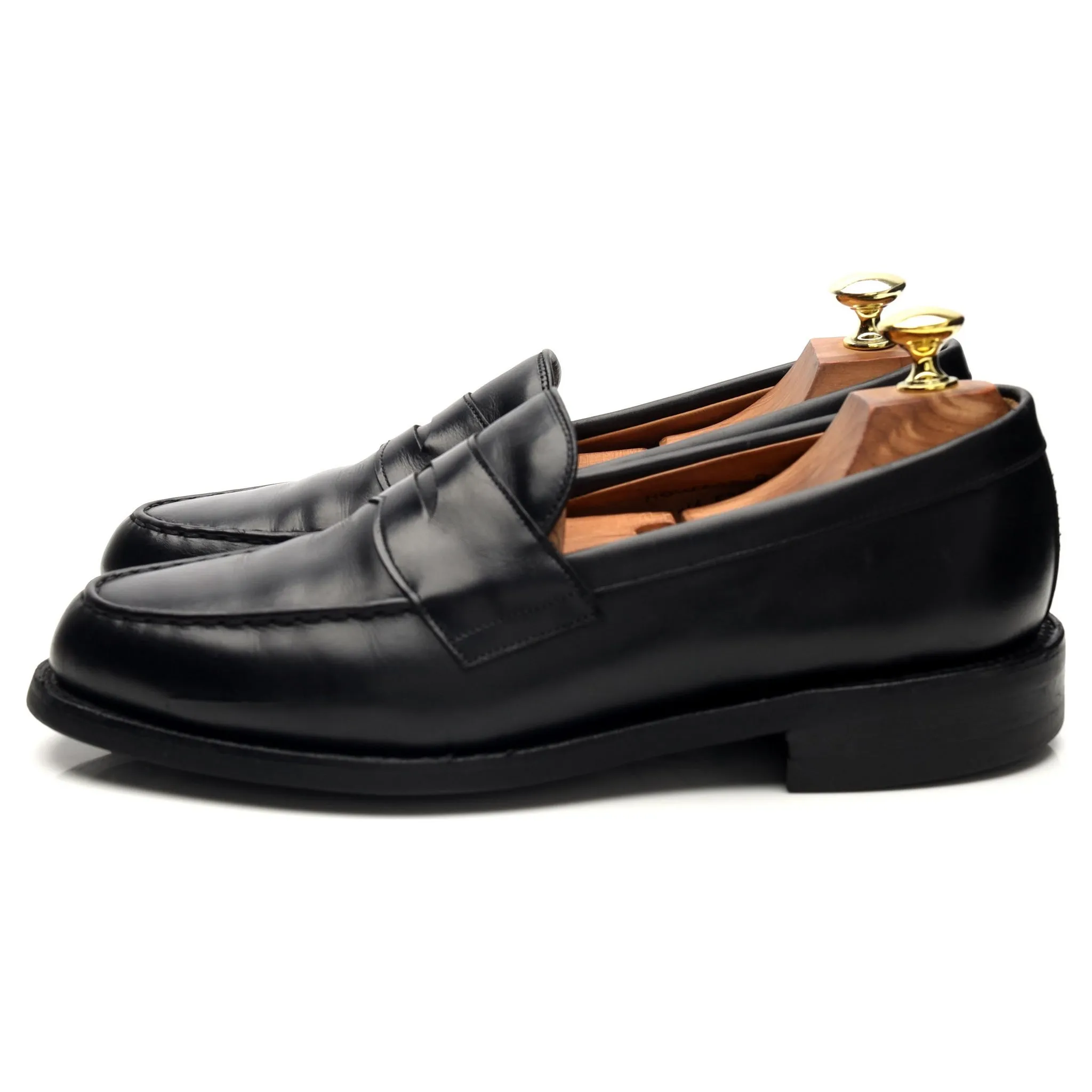 'Howard' Black Leather Loafers UK 7 F