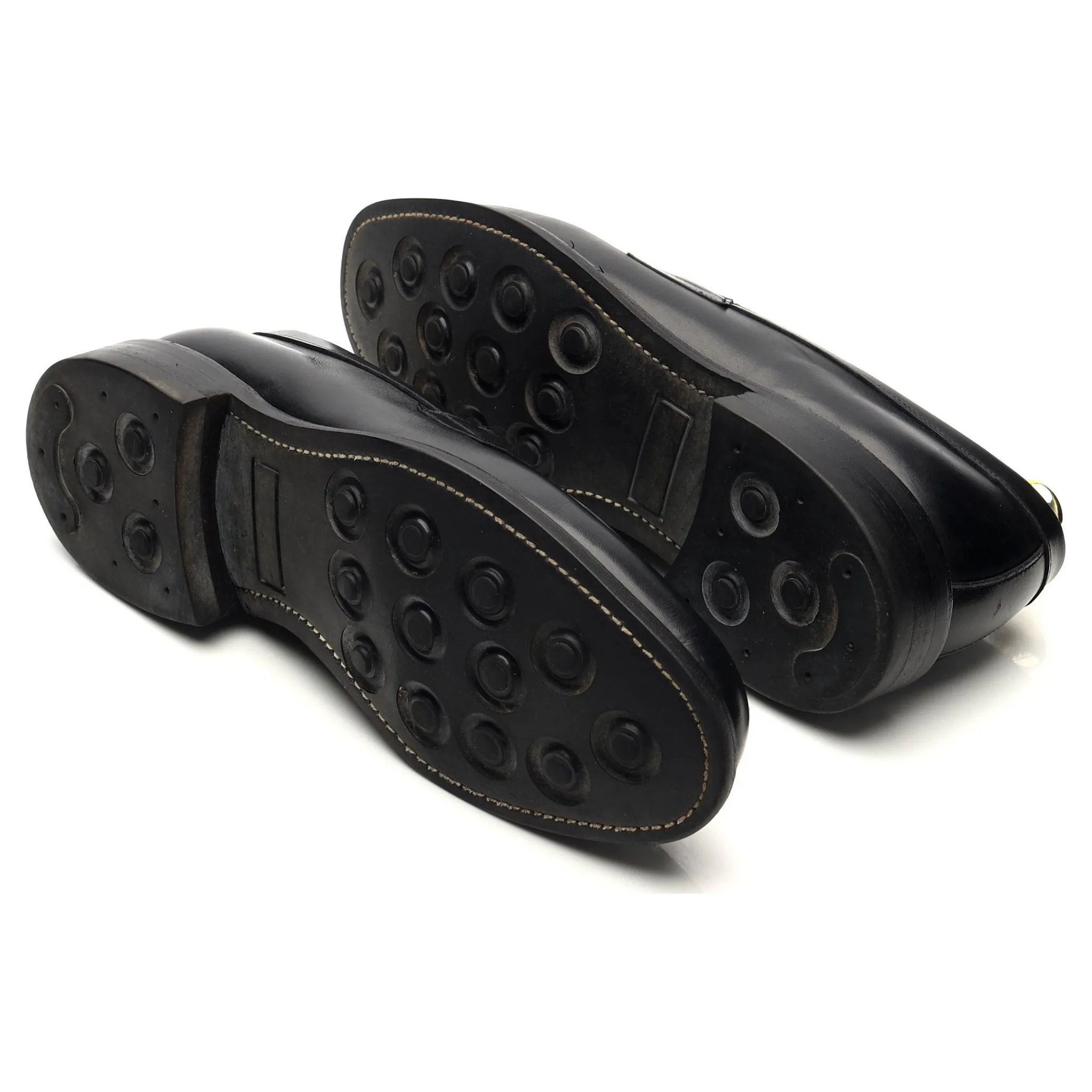 'Howard' Black Leather Loafers UK 7 F