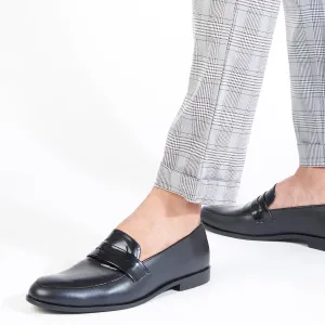 Hugo Black Patent Loafers For Men