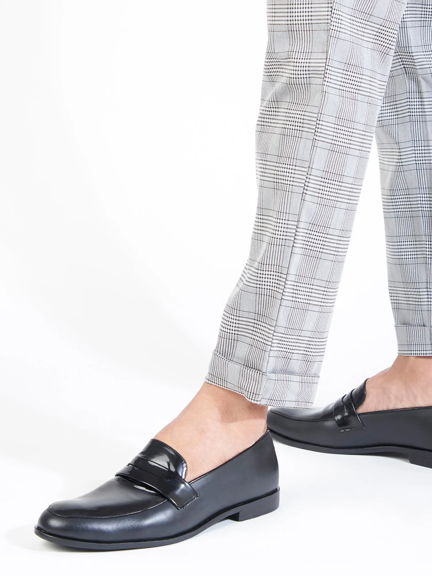 Hugo Black Patent Loafers For Men