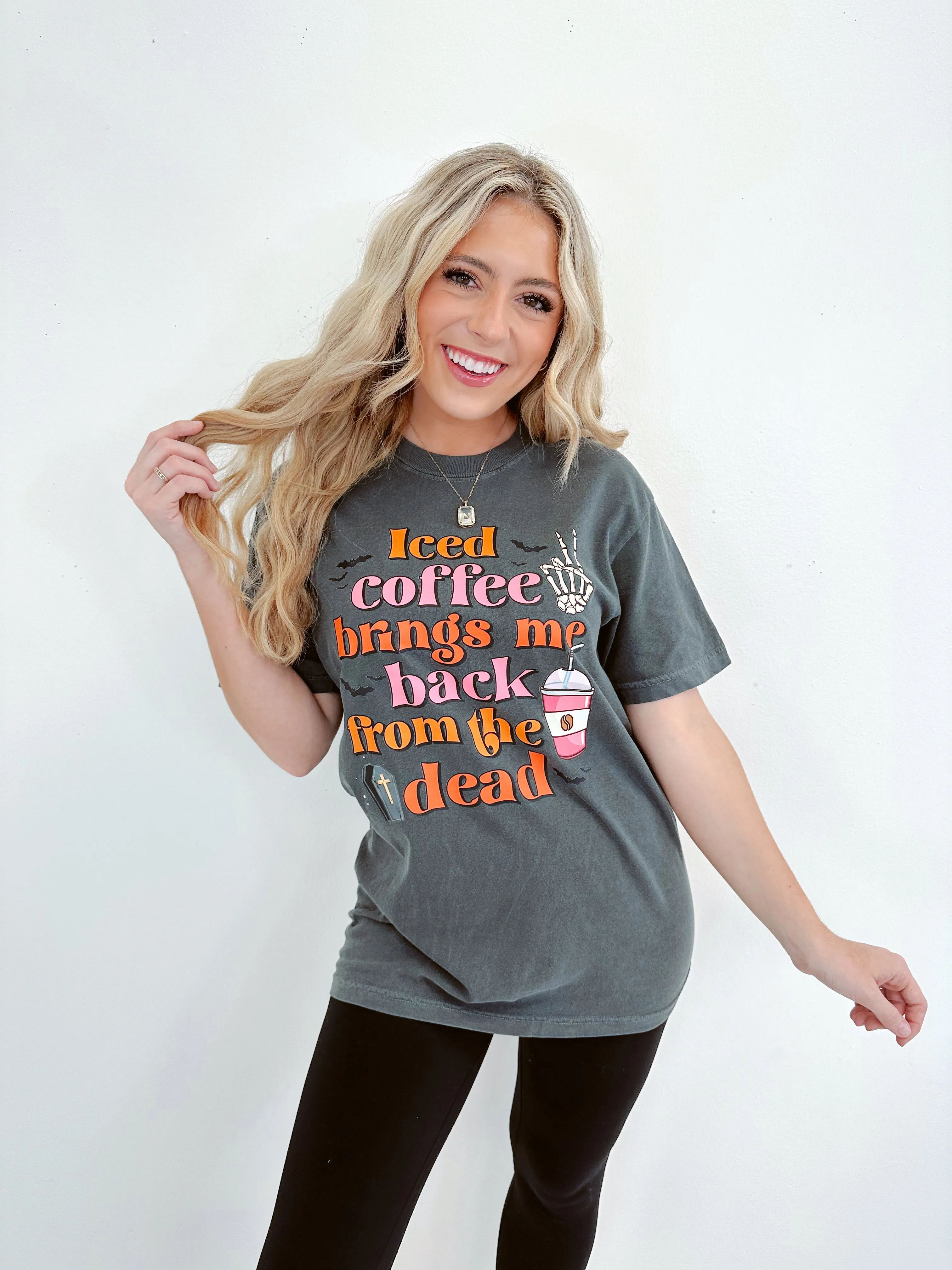 Iced Coffee Comfort Colors Graphic Tee S-3X - 3 Colors