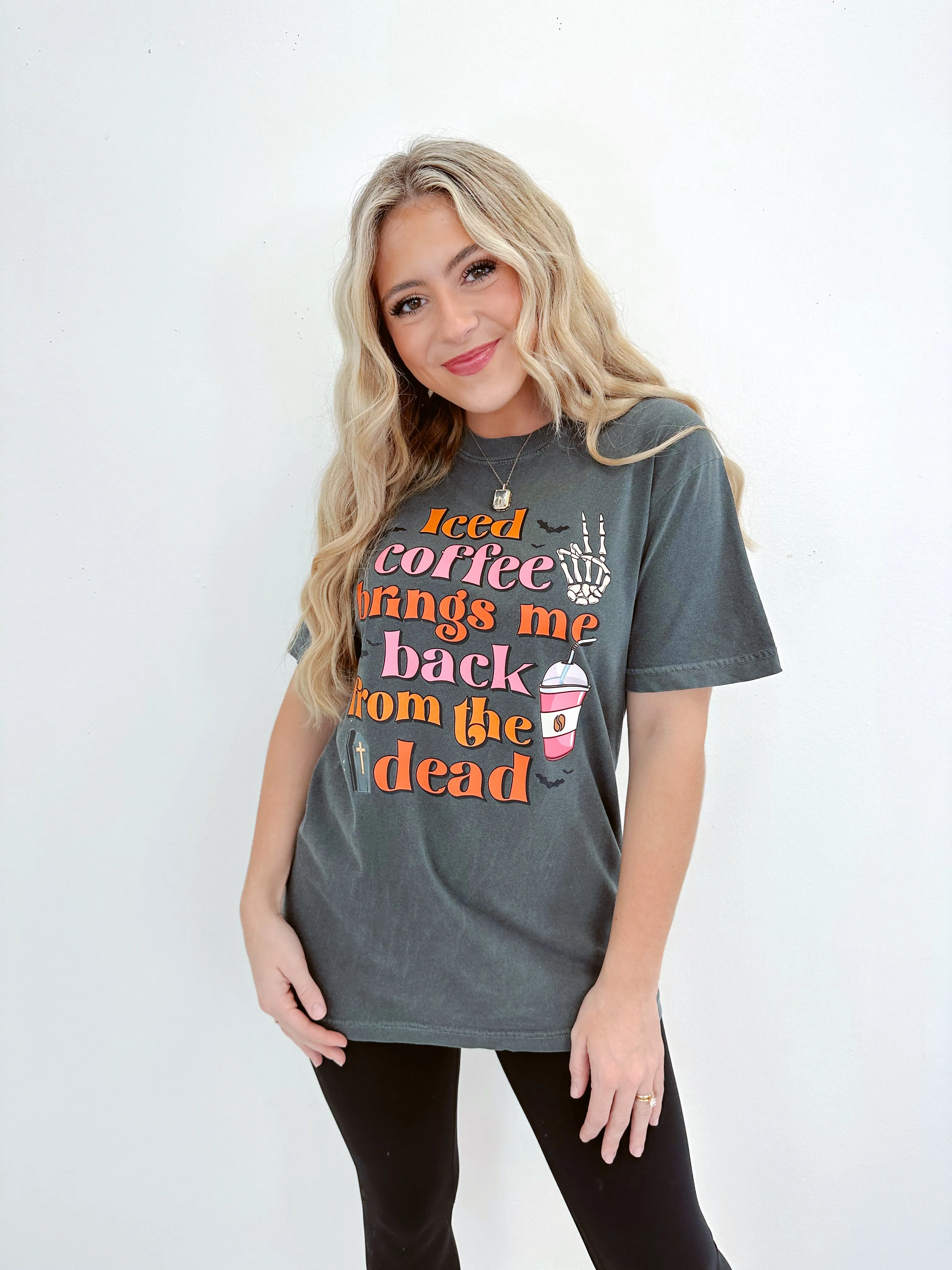Iced Coffee Comfort Colors Graphic Tee S-3X - 3 Colors
