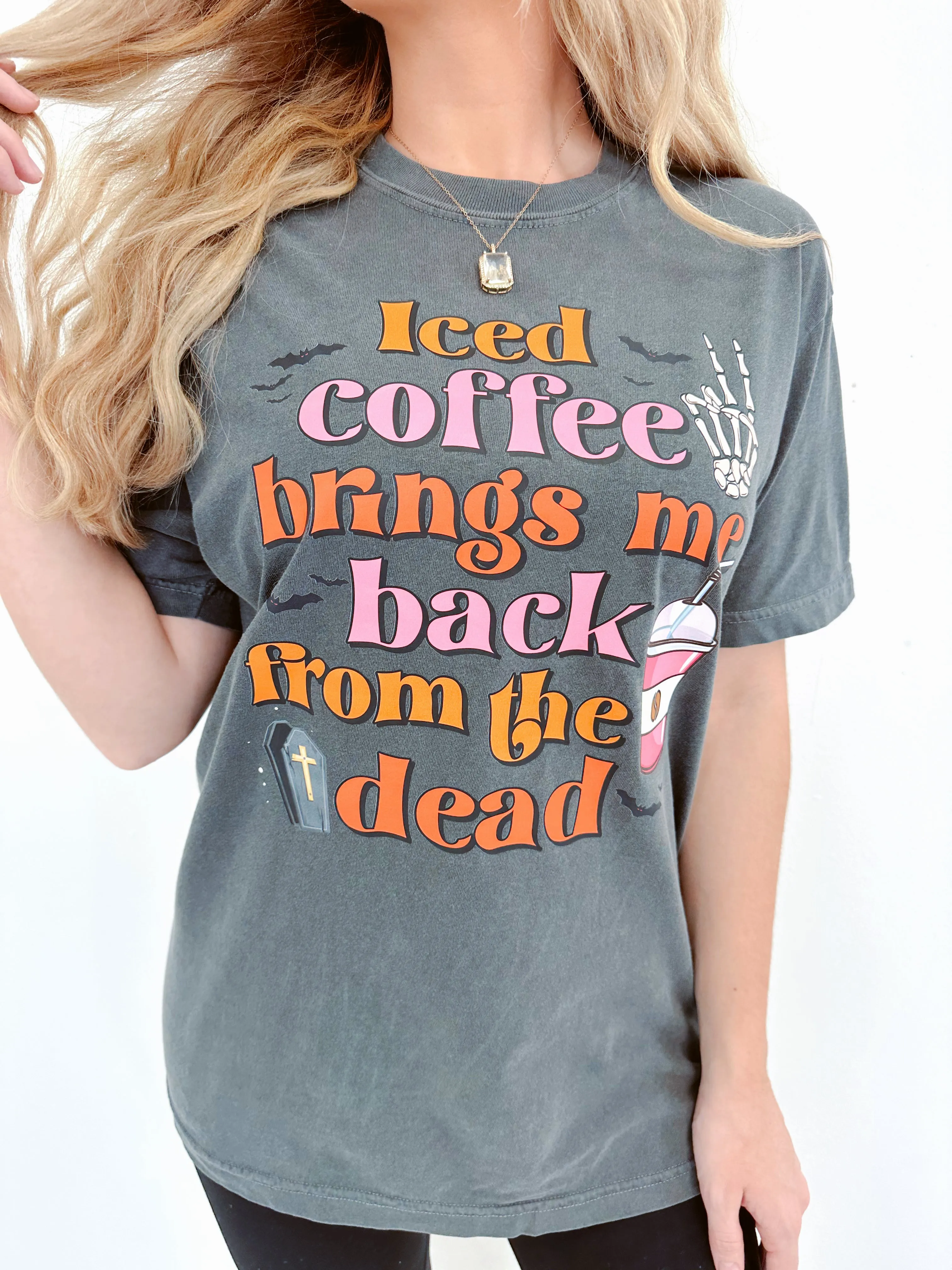 Iced Coffee Comfort Colors Graphic Tee S-3X - 3 Colors