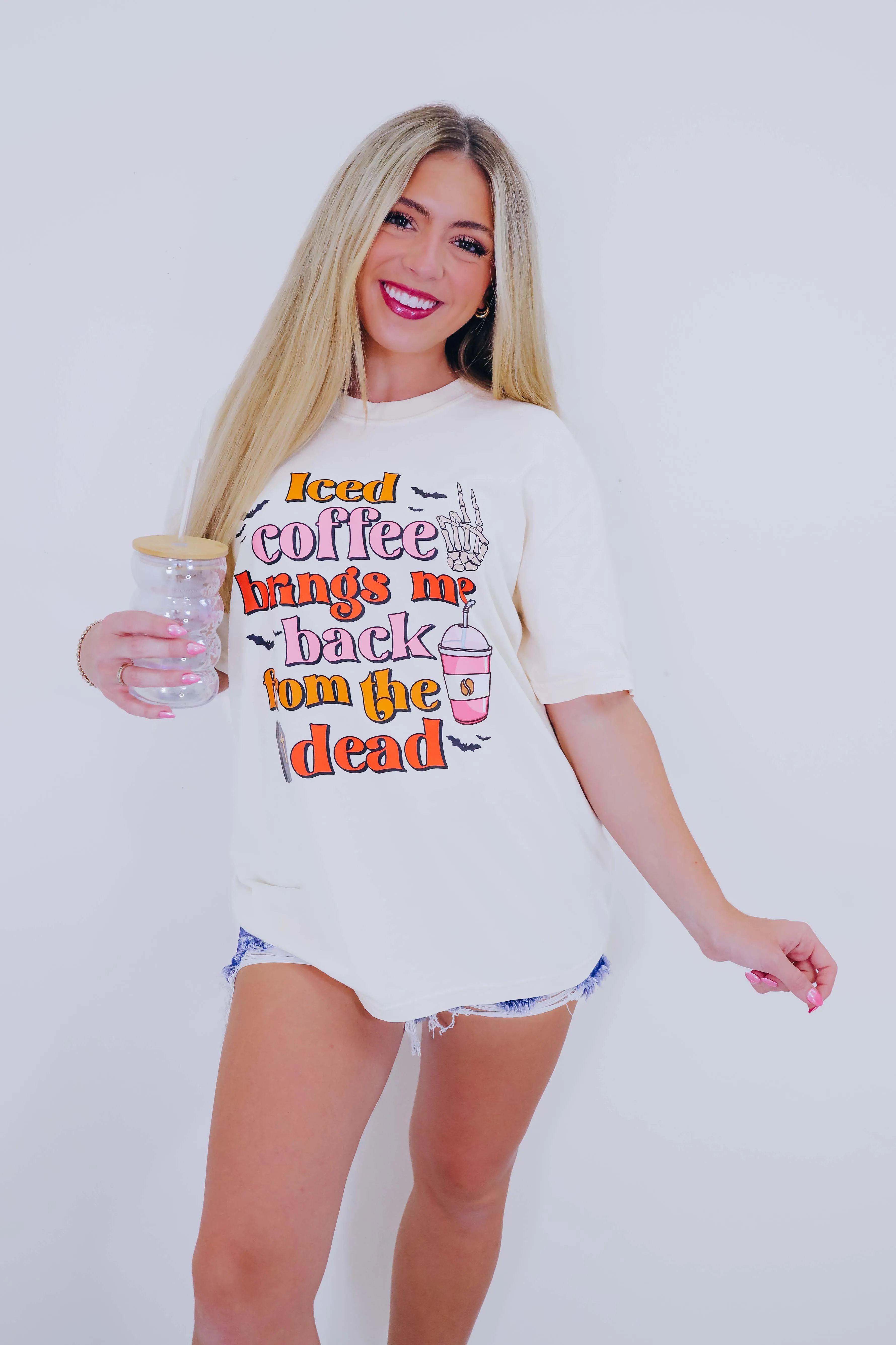 Iced Coffee Comfort Colors Graphic Tee S-3X - 3 Colors