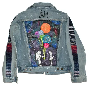 I'll Give You All The Planets - Hand Painted Denim Jacket