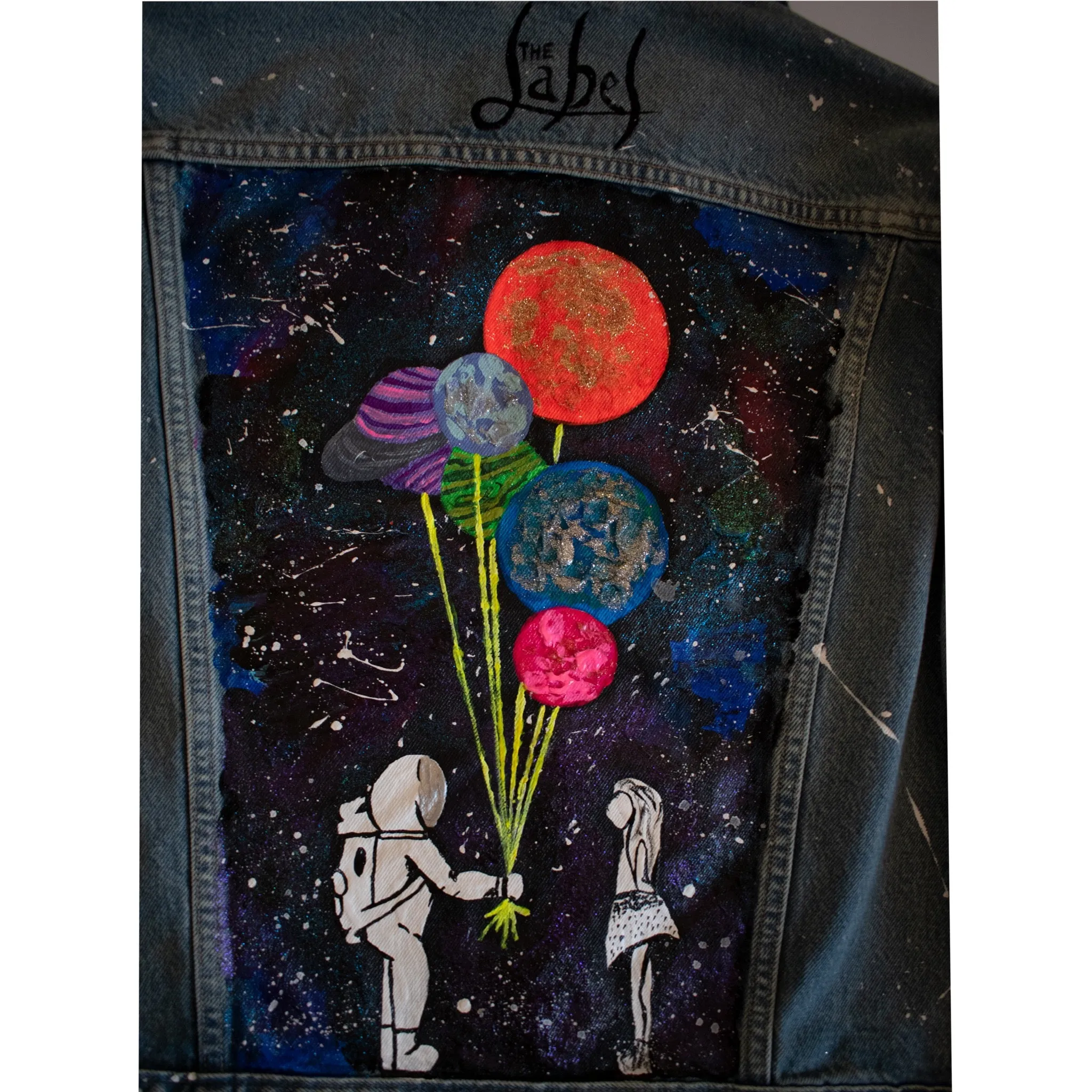 I'll Give You All The Planets - Hand Painted Denim Jacket