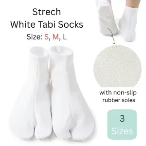 Japanese Easy-to-Wear Stretch Tabi Socks with Non-Slip Soles, Size S, M, L / Traditional Tabi