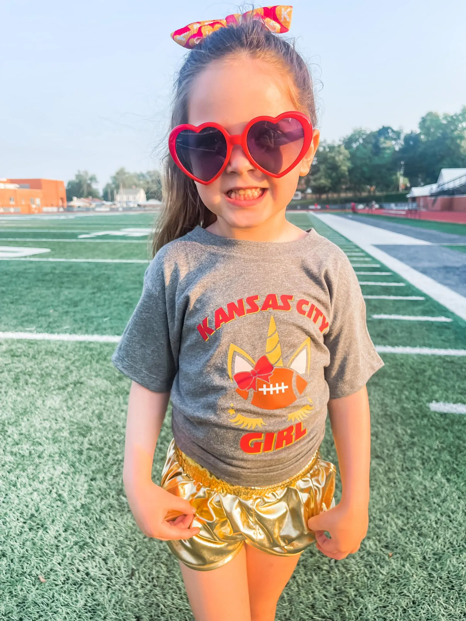 Kansas City Girl Unicorn Grey Graphic Tee