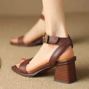 Kinley Ankle Strap Leather Sandals