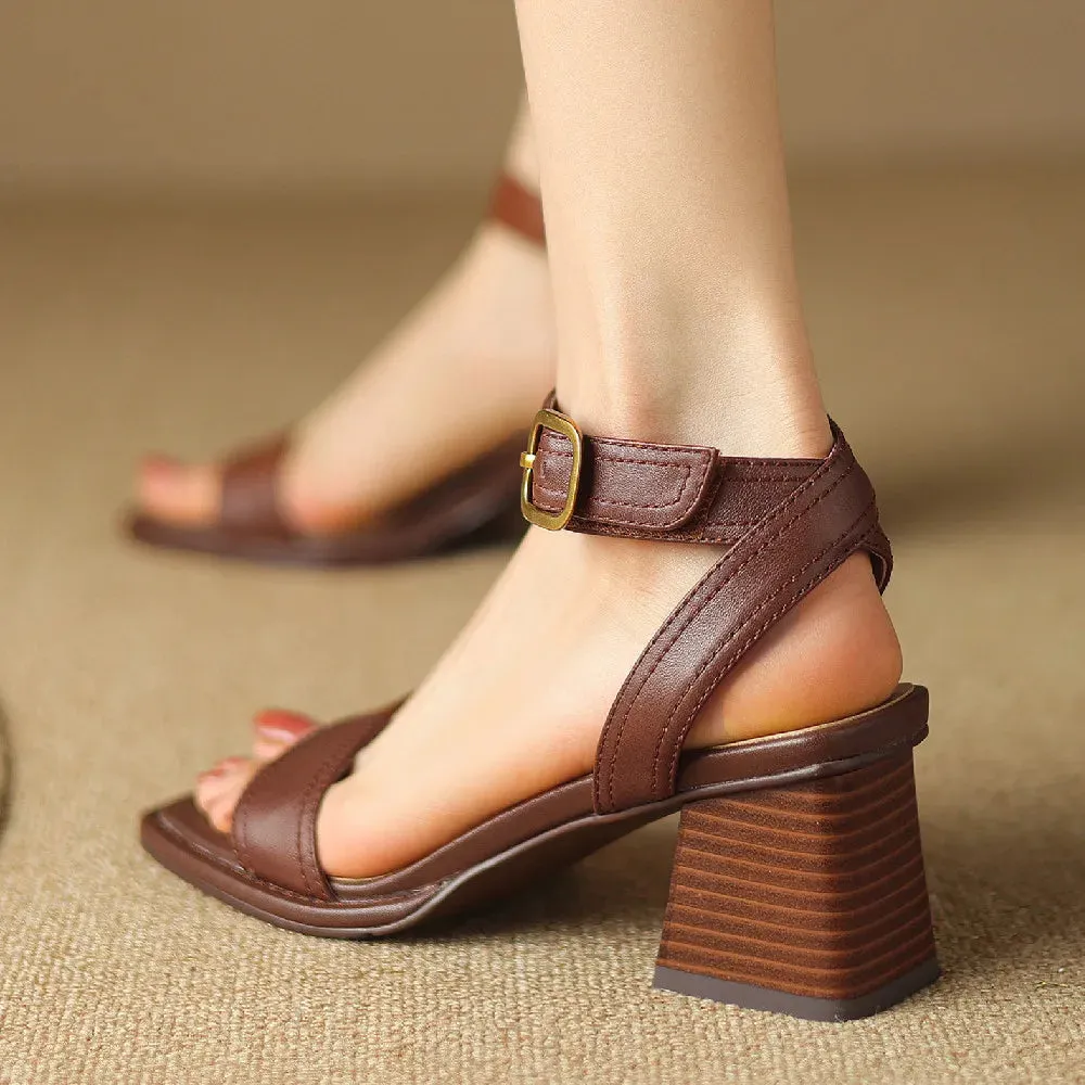 Kinley Ankle Strap Leather Sandals