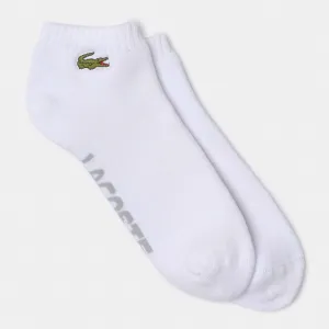 Lacoste Unisex Stretch Cotton Low-Cut Socks (White/Silver)