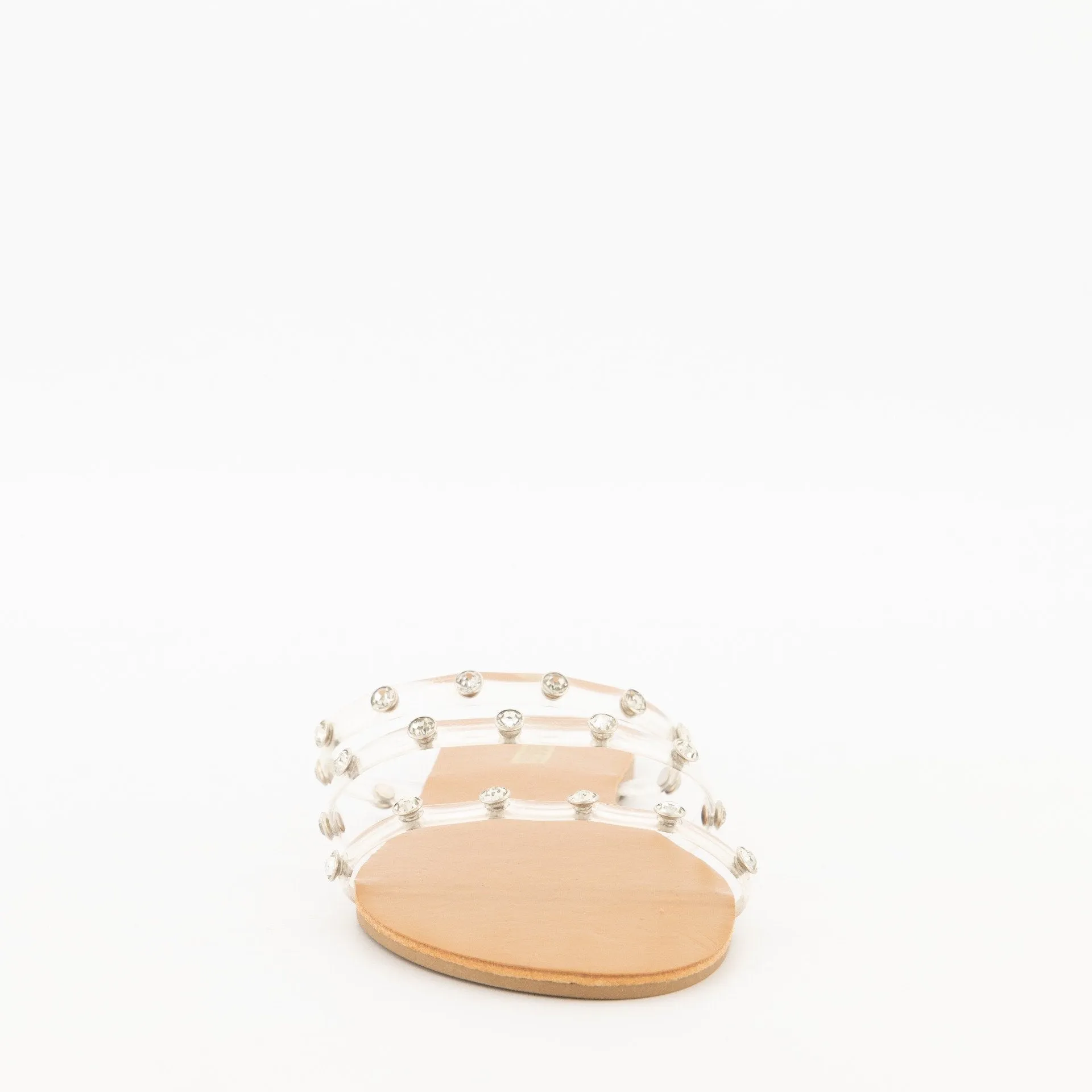 Ladies-Vinyl Strap Embellished Sandal
