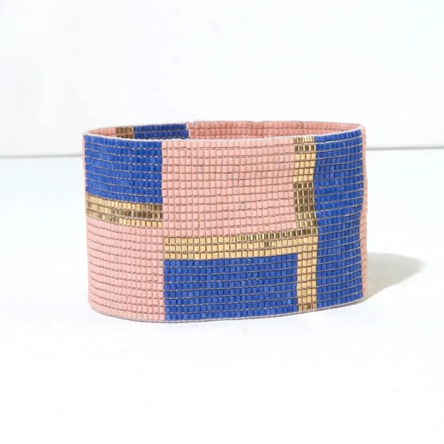 Lapis   Pink Stretch Cuff