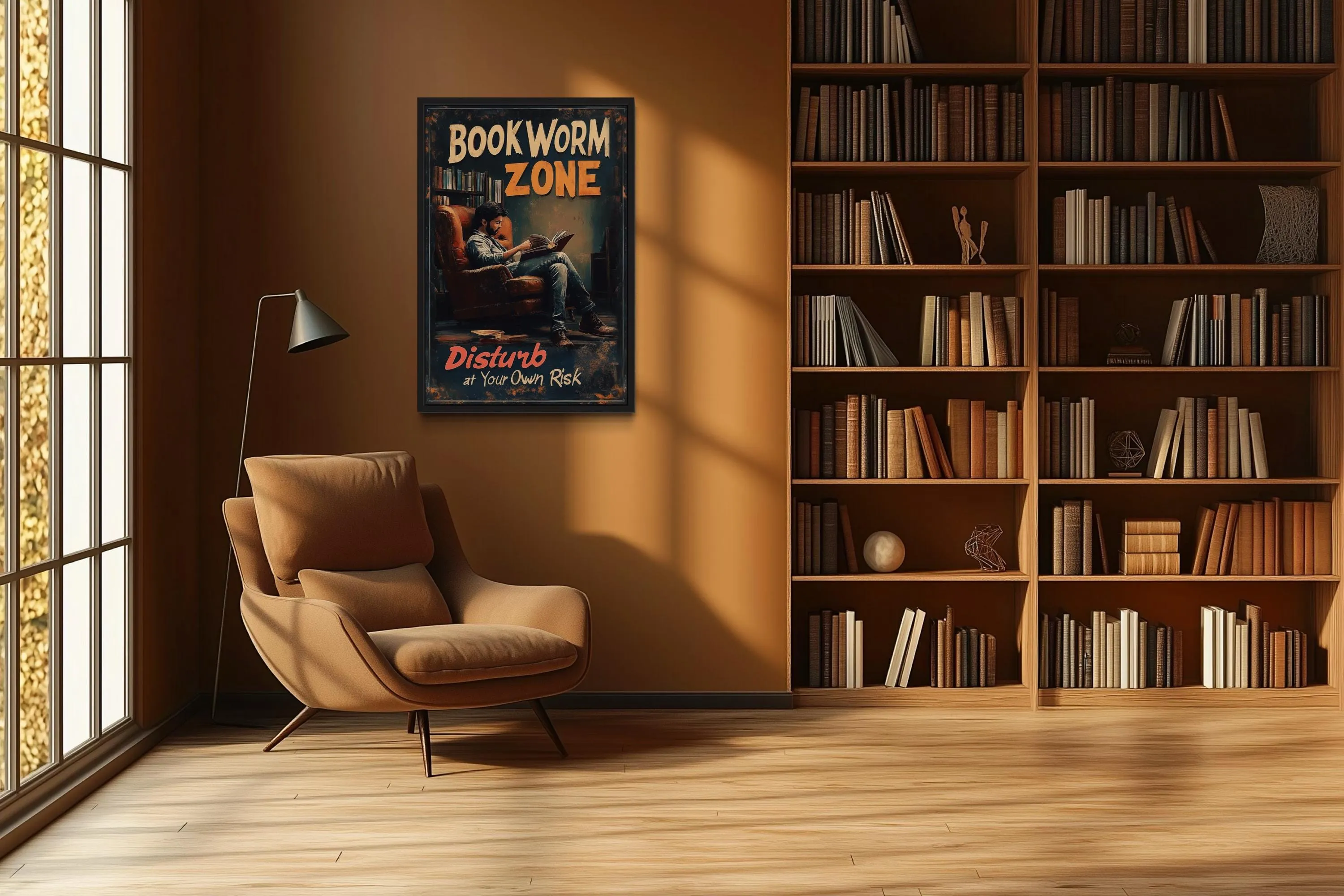 Library Wall Art - Disturb At Your Own Risk Reading Zone Bookworm Canvas Print