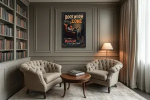 Library Wall Art - Disturb At Your Own Risk Reading Zone Bookworm Canvas Print