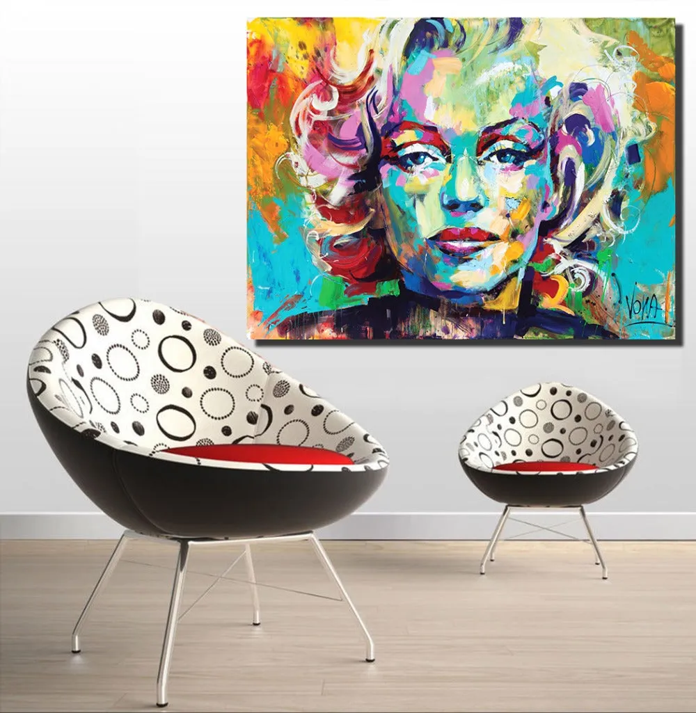Marilyn Monroe Portrait Oil Painting Abstract Modern Wall Painting on Canvas