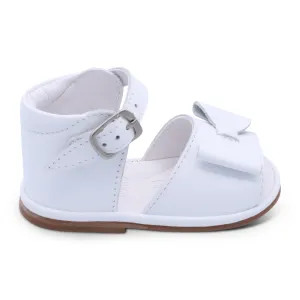 'Marina' Girls White Leather Open-Toe Sandals