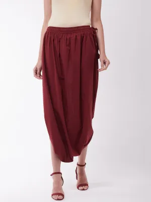 Maroon Cowl Dhoti