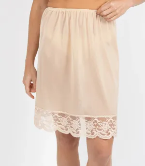 Matt Tricot Half Slip with Lace 50cm - Skin