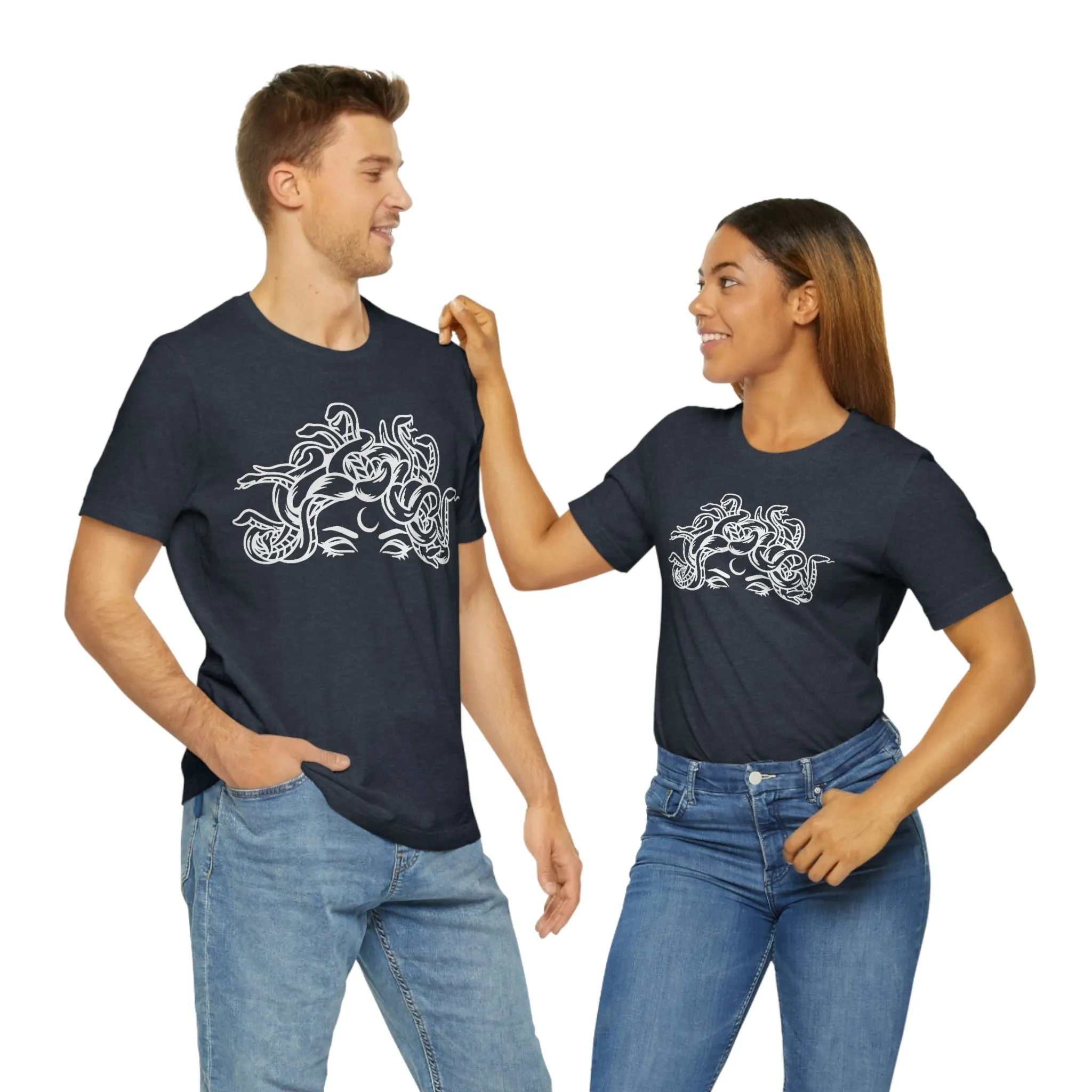 Medusa Head Snakes Comfy T-Shirt, Unisex Jersey Short Sleeve Tee