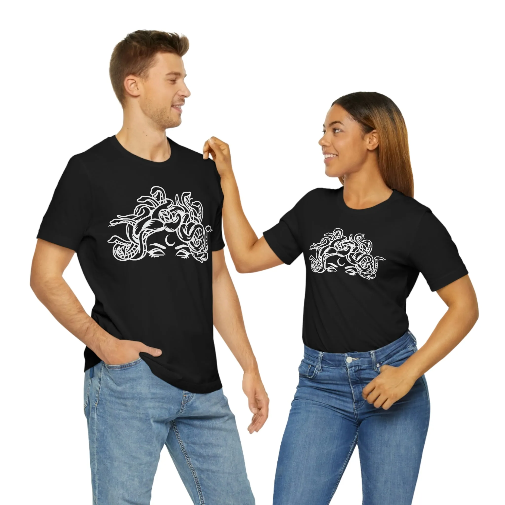 Medusa Head Snakes Comfy T-Shirt, Unisex Jersey Short Sleeve Tee