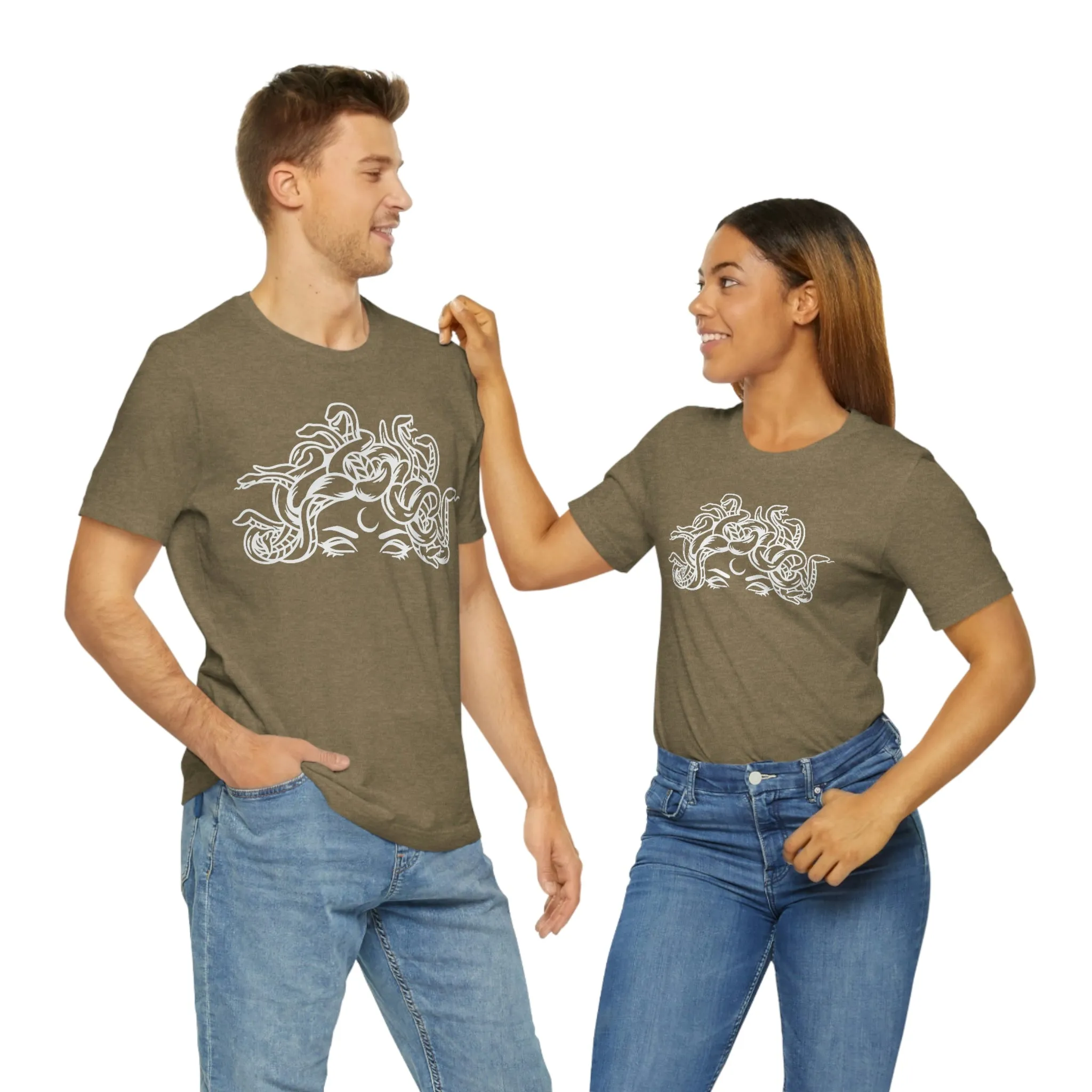 Medusa Head Snakes Comfy T-Shirt, Unisex Jersey Short Sleeve Tee