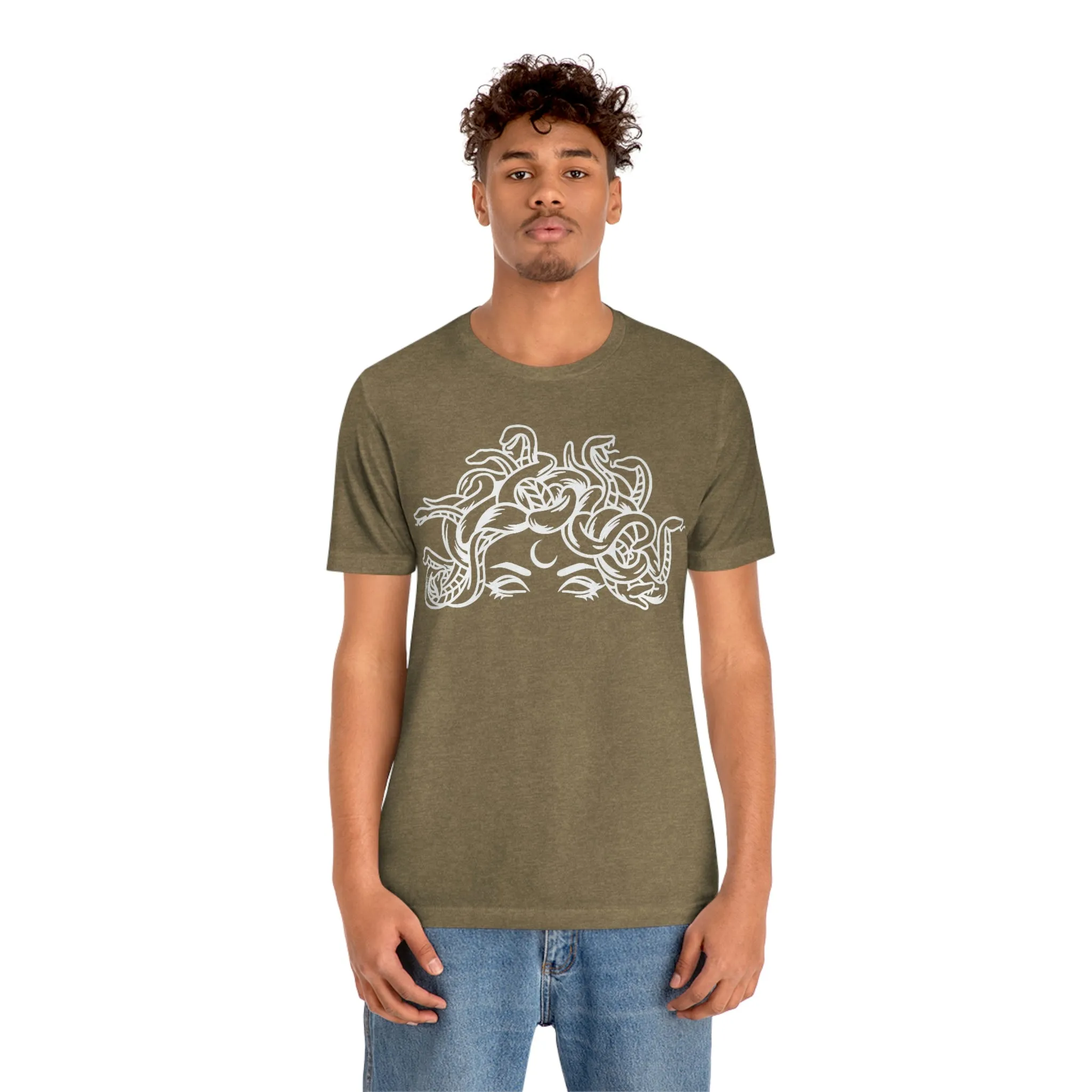 Medusa Head Snakes Comfy T-Shirt, Unisex Jersey Short Sleeve Tee