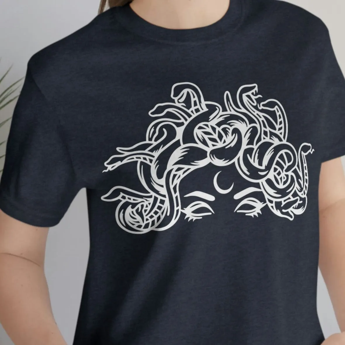Medusa Head Snakes Comfy T-Shirt, Unisex Jersey Short Sleeve Tee