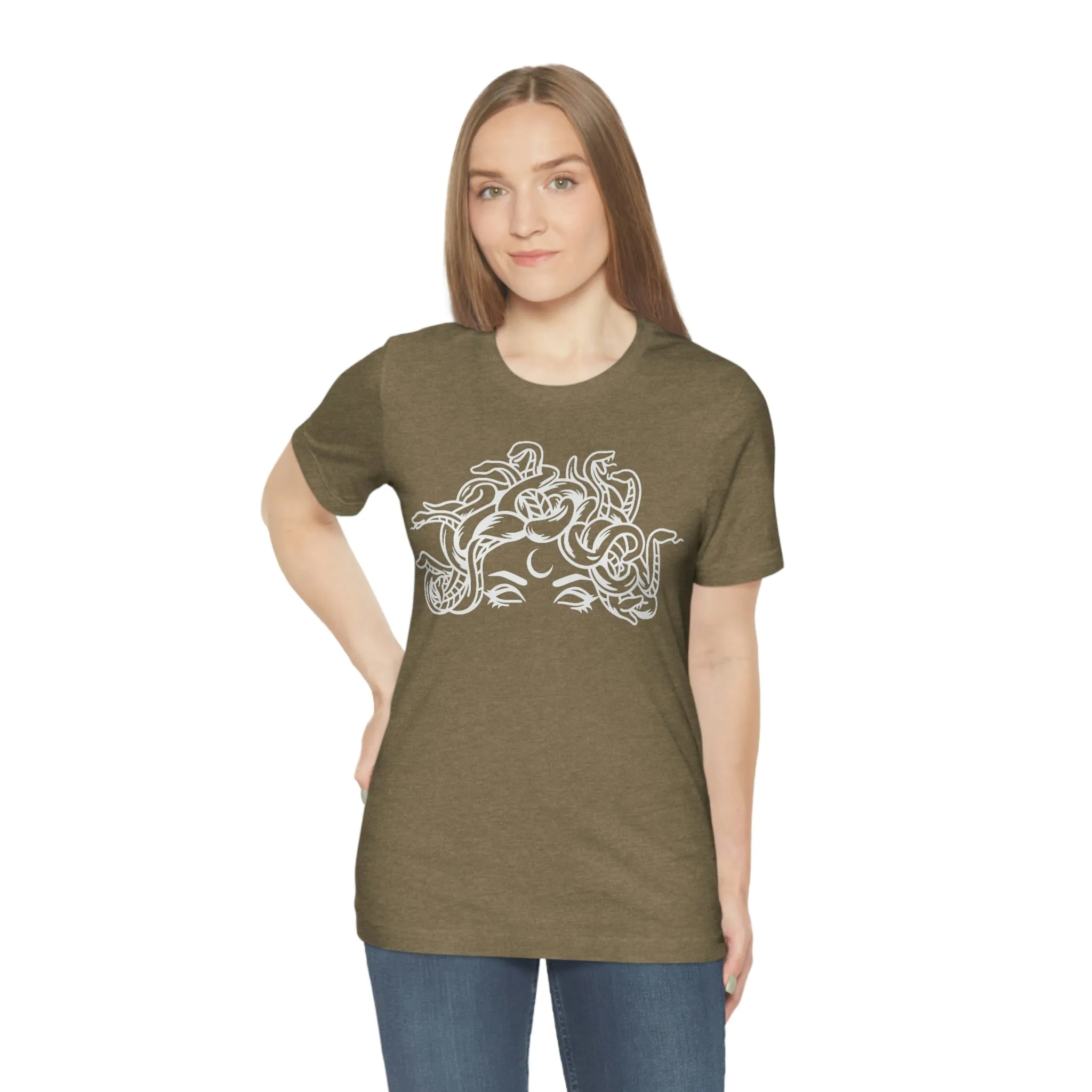 Medusa Head Snakes Comfy T-Shirt, Unisex Jersey Short Sleeve Tee