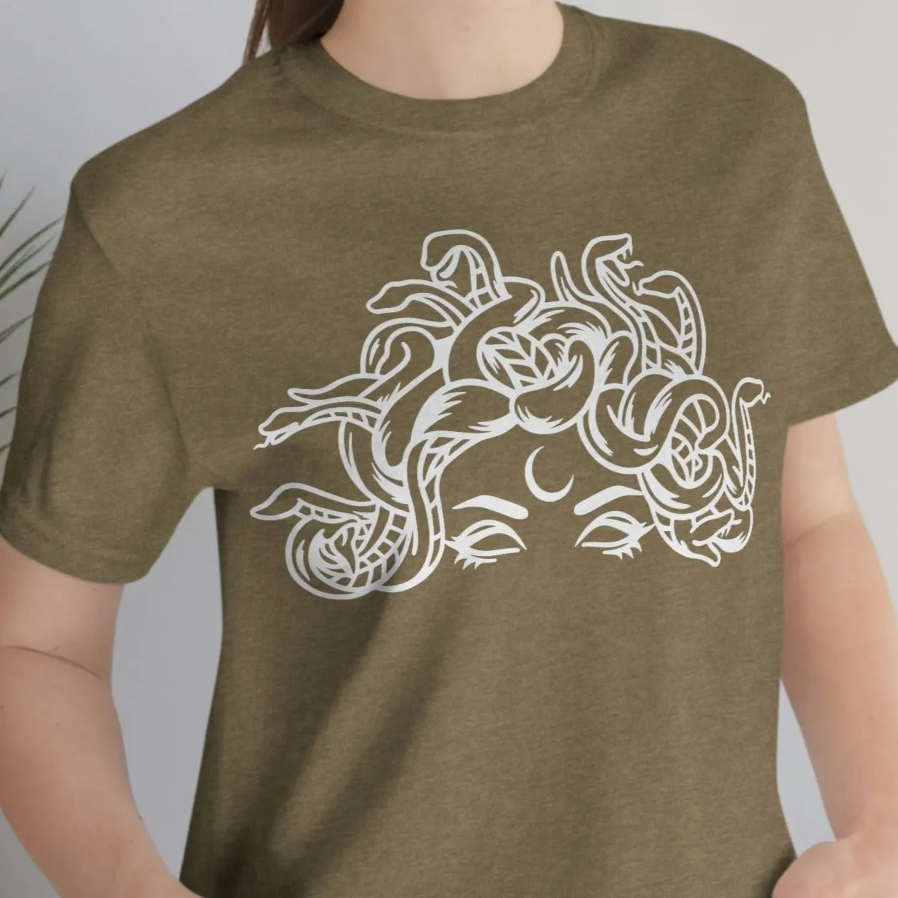 Medusa Head Snakes Comfy T-Shirt, Unisex Jersey Short Sleeve Tee