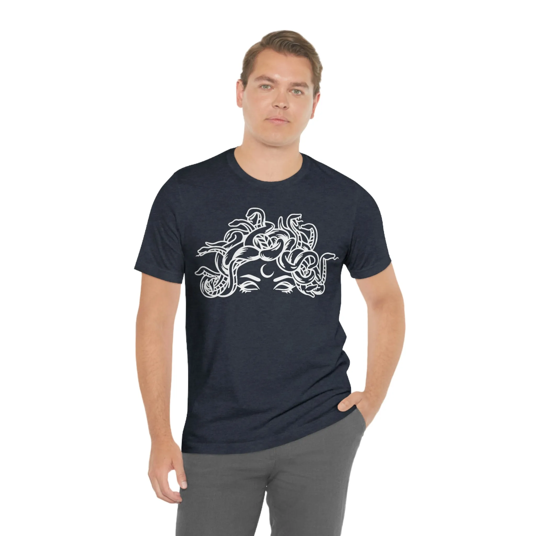 Medusa Head Snakes Comfy T-Shirt, Unisex Jersey Short Sleeve Tee