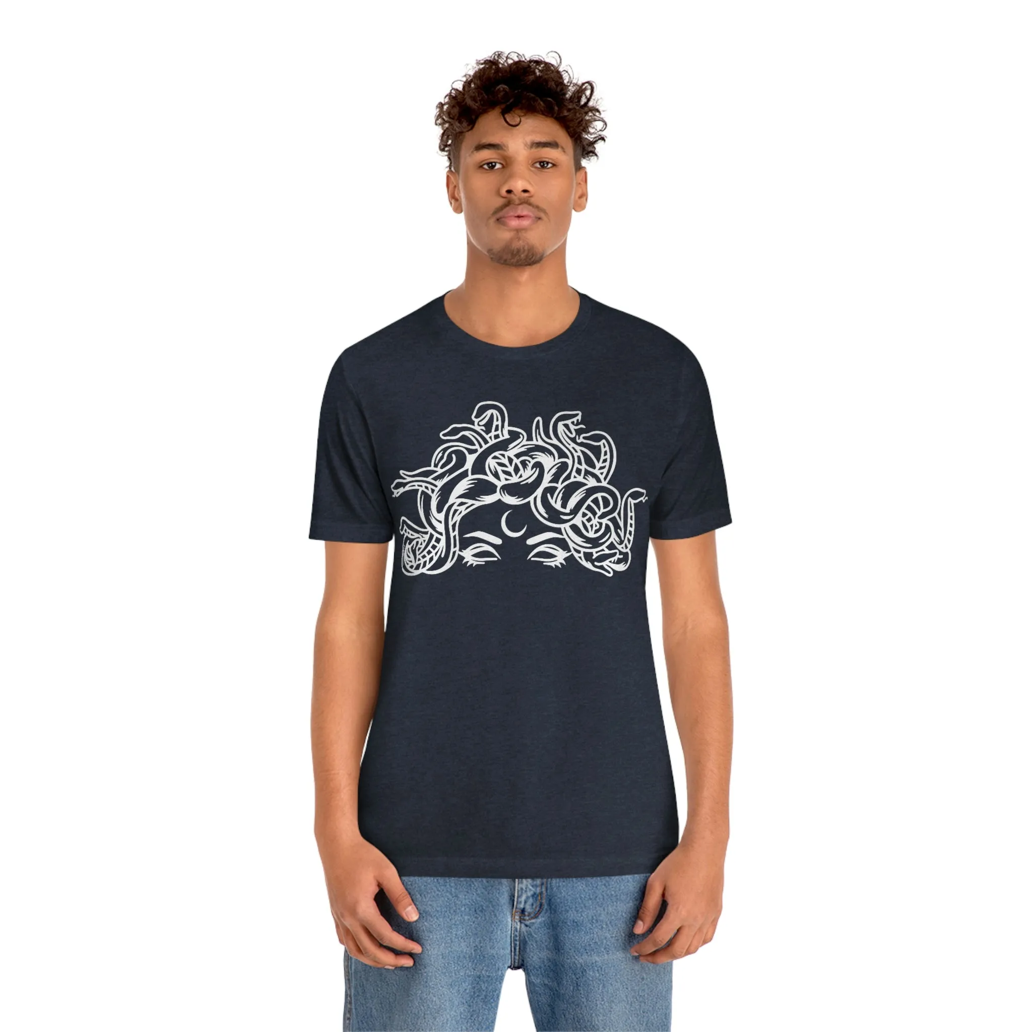 Medusa Head Snakes Comfy T-Shirt, Unisex Jersey Short Sleeve Tee