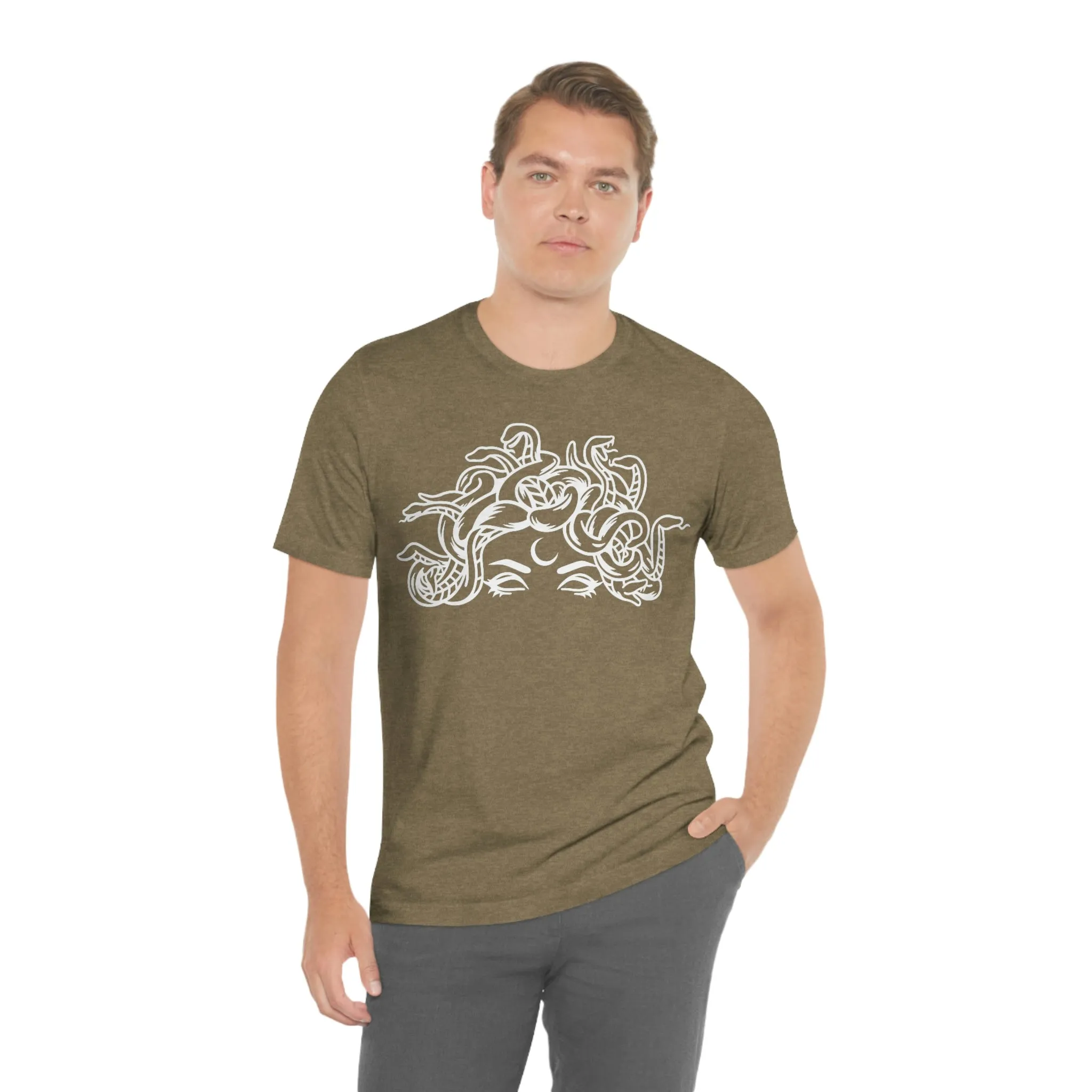 Medusa Head Snakes Comfy T-Shirt, Unisex Jersey Short Sleeve Tee