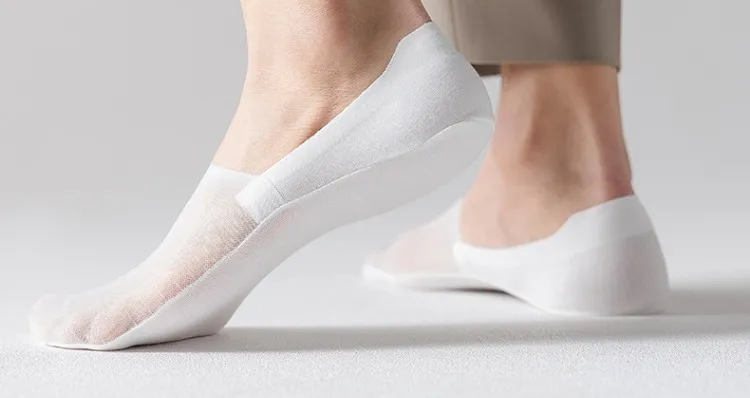 Men's 5-Pair Ultra-Thin Nylon Ankle Socks: Breathable, Non-Slip, & Comfortable