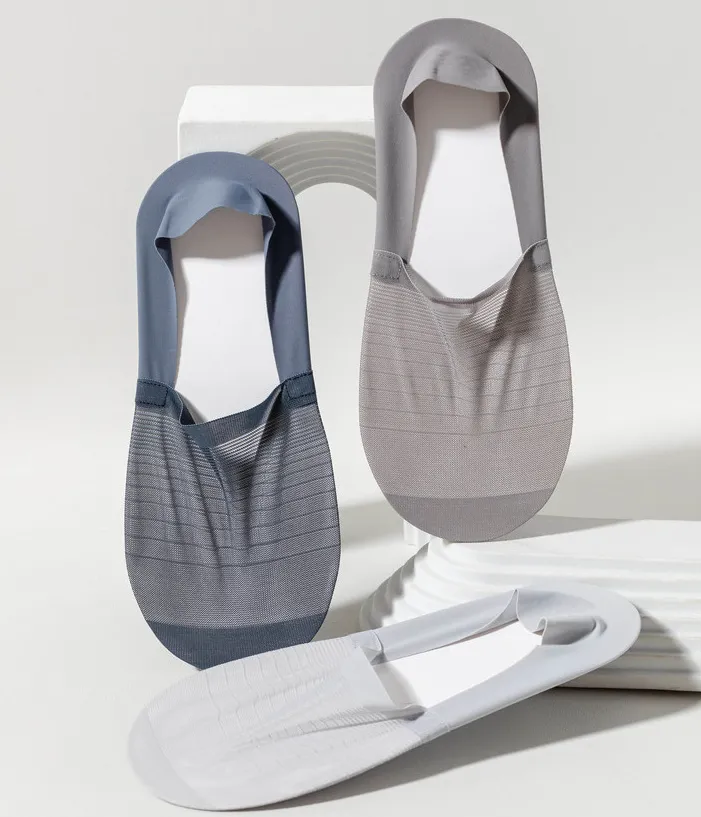 Men's 5-Pair Ultra-Thin Nylon Ankle Socks: Breathable, Non-Slip, & Comfortable