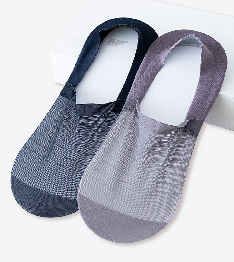 Men's 5-Pair Ultra-Thin Nylon Ankle Socks: Breathable, Non-Slip, & Comfortable