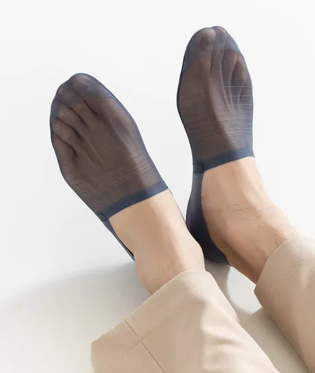 Men's 5-Pair Ultra-Thin Nylon Ankle Socks: Breathable, Non-Slip, & Comfortable