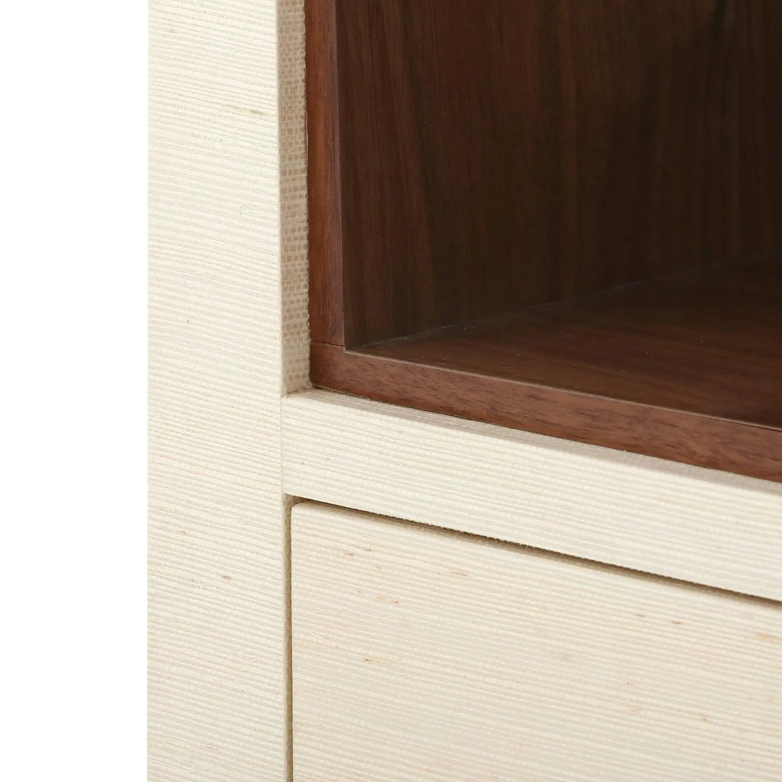 Ming 2-Drawer Side  Table / Canvas Cream