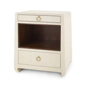 Ming 2-Drawer Side  Table / Canvas Cream