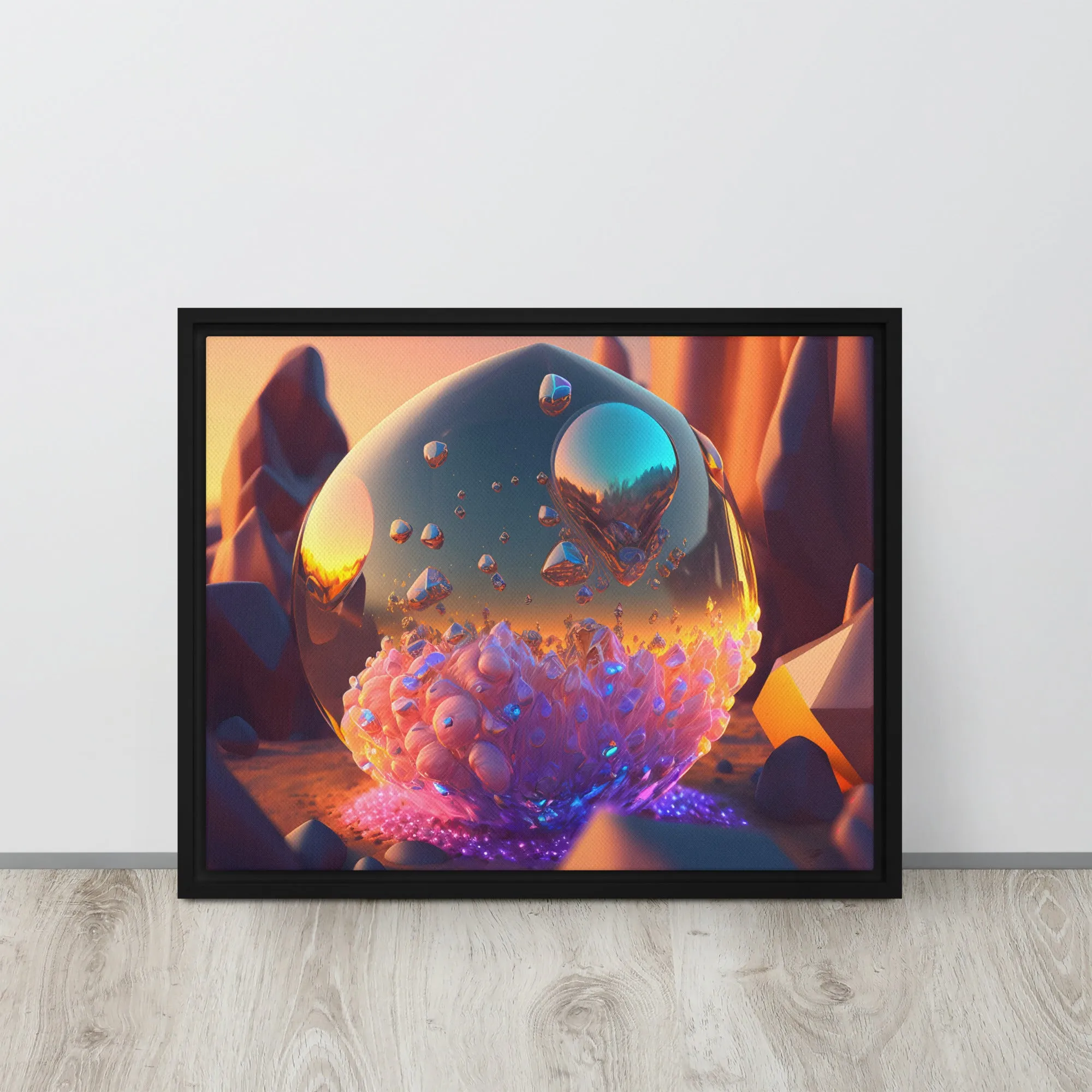 Molecule Transformed Framed canvas