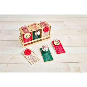 Mud Pie Santa Bell & Button Ornaments