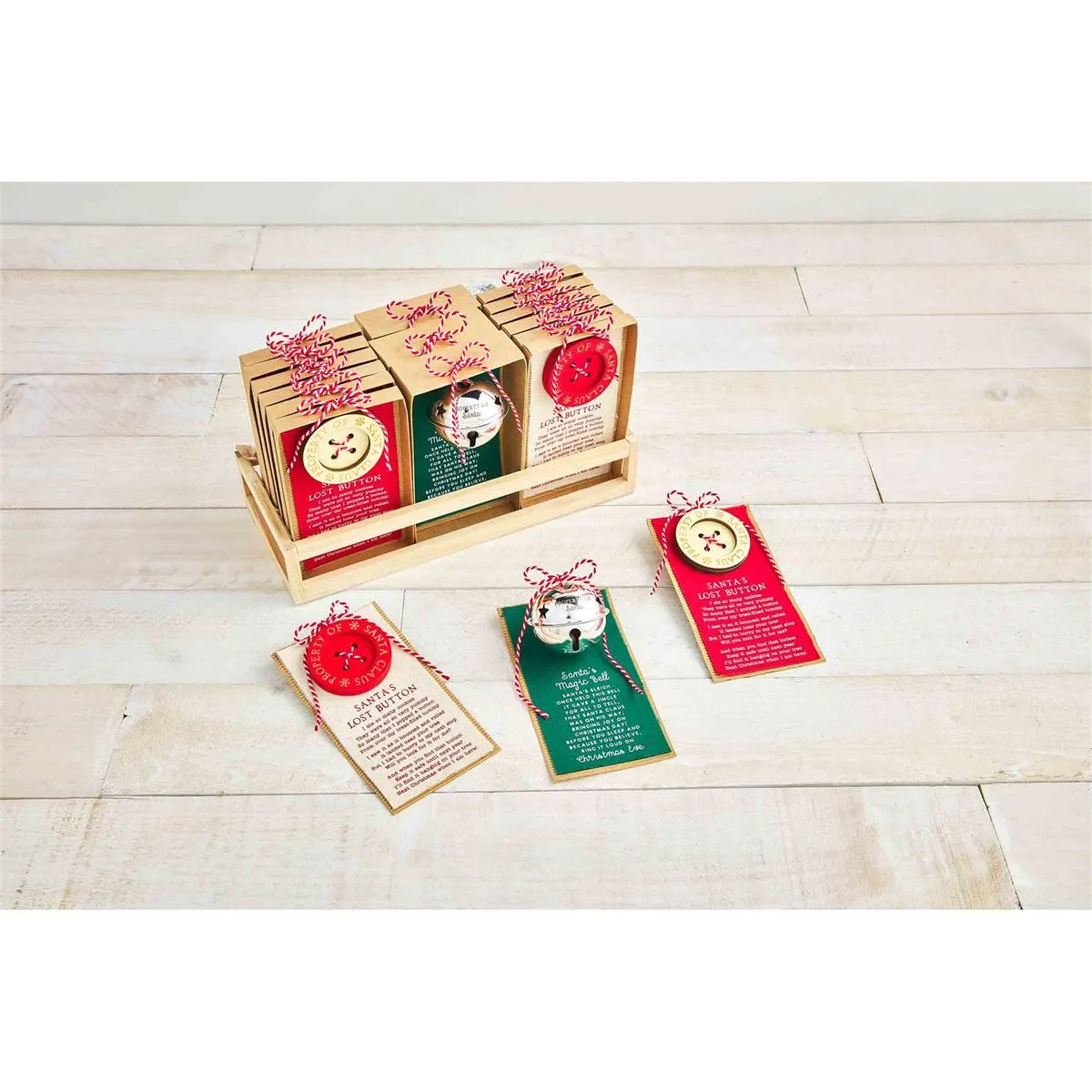 Mud Pie Santa Bell & Button Ornaments