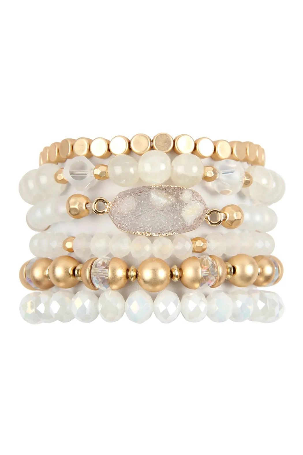 Multi Line Druzy Stone Charm Bracelet- 6 Colors