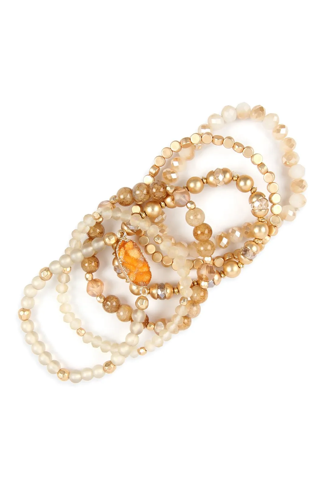 Multi Line Druzy Stone Charm Bracelet- 6 Colors