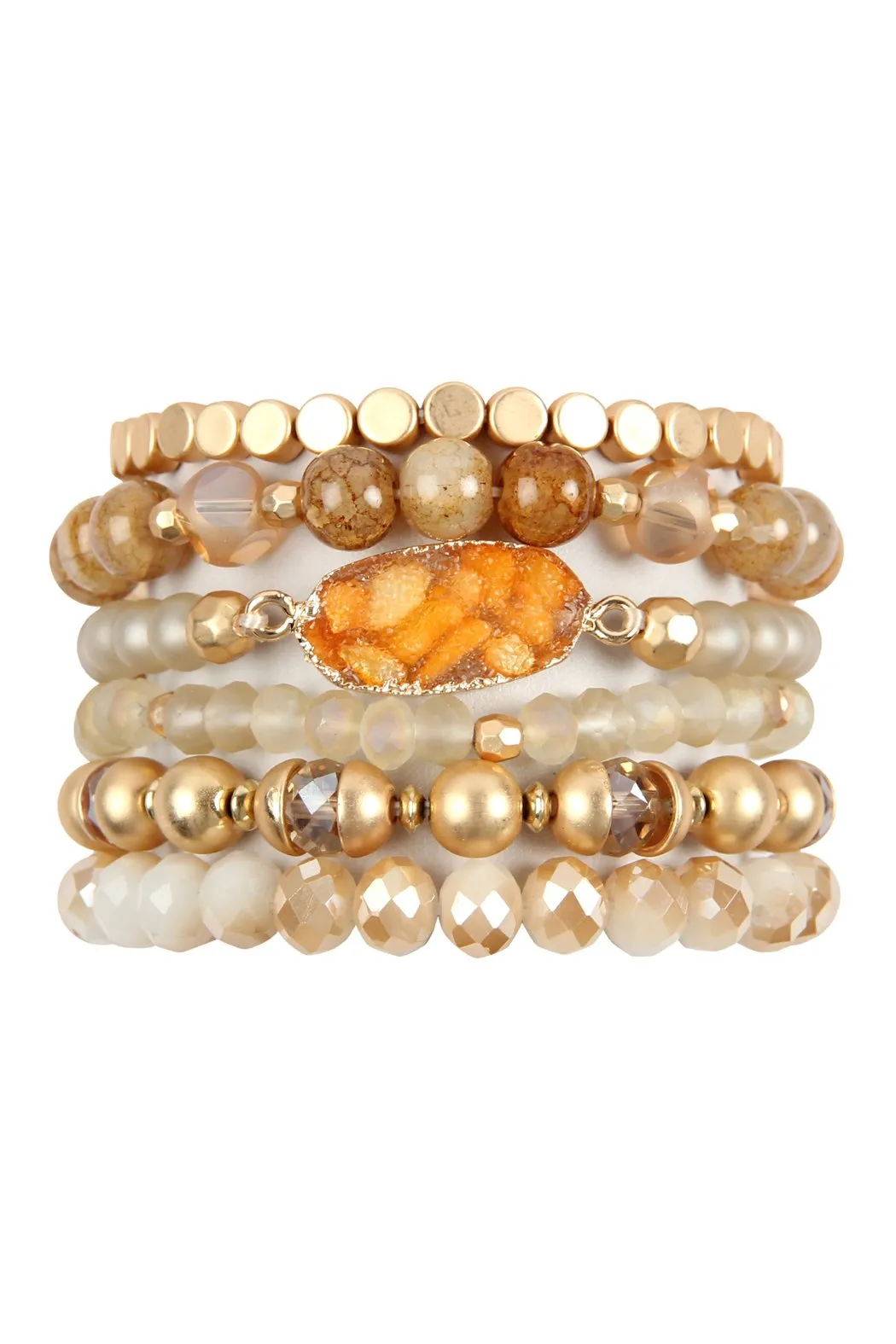 Multi Line Druzy Stone Charm Bracelet- 6 Colors