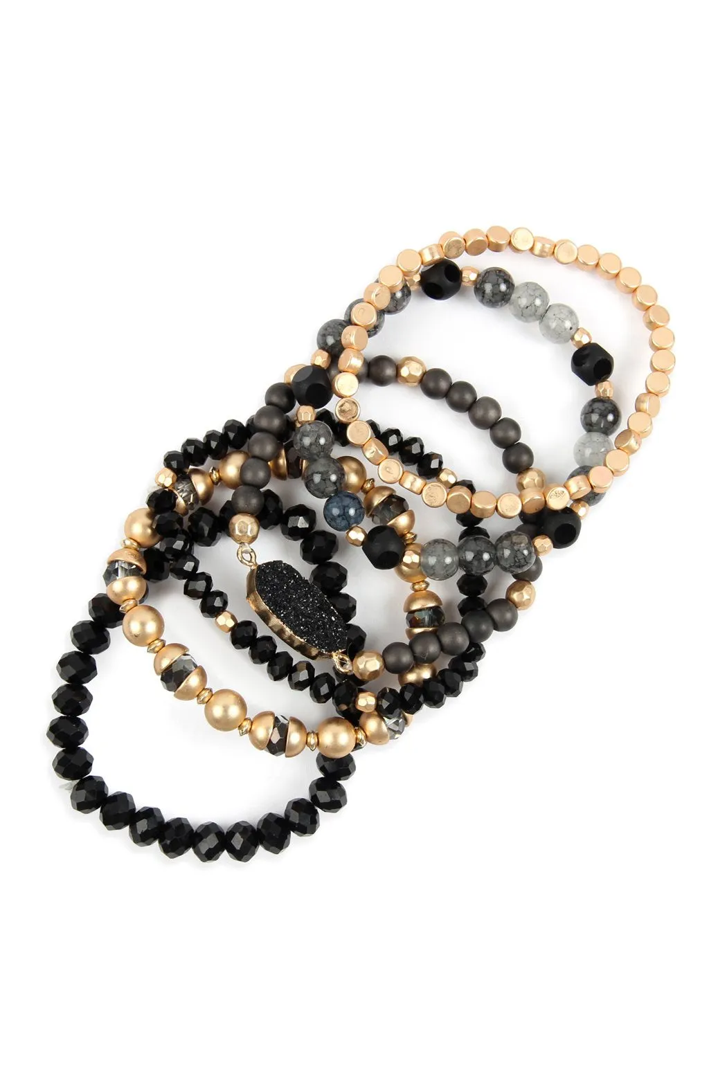 Multi Line Druzy Stone Charm Bracelet- 6 Colors