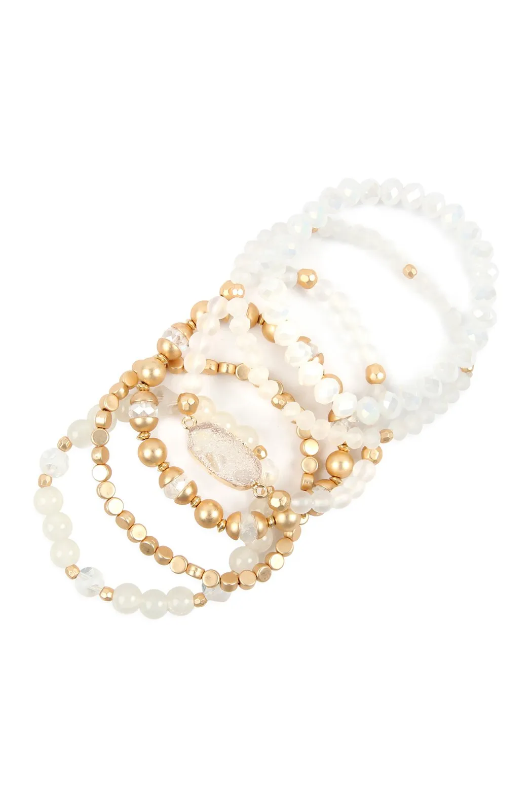 Multi Line Druzy Stone Charm Bracelet- 6 Colors