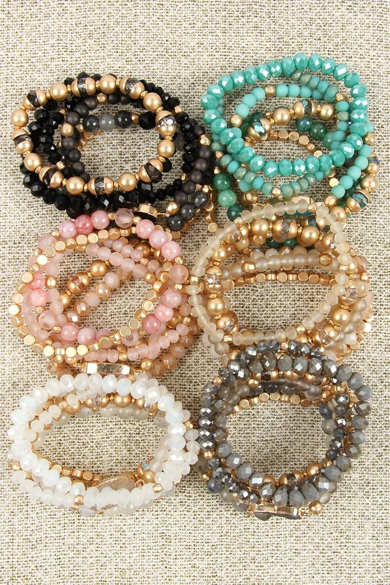 Multi Line Druzy Stone Charm Bracelet- 6 Colors