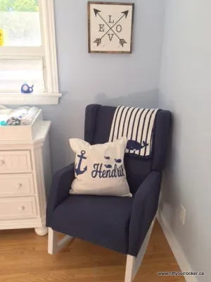Naptime Wingback Rocker with Twill or Canvas Fabric